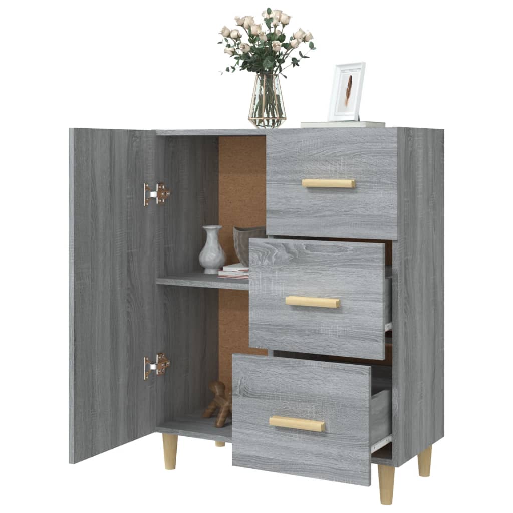 Credenza Grigio Sonoma 69,5x34x90 cm in Legno Multistrato 817352