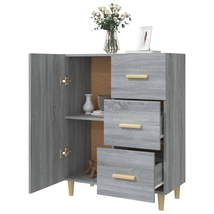 Credenza Grigio Sonoma 69,5x34x90 cm in Legno Multistrato 817352