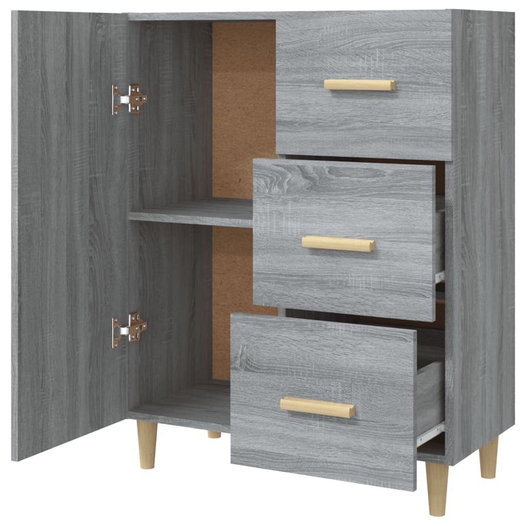 Credenza Grigio Sonoma 69,5x34x90 cm in Legno Multistrato 817352