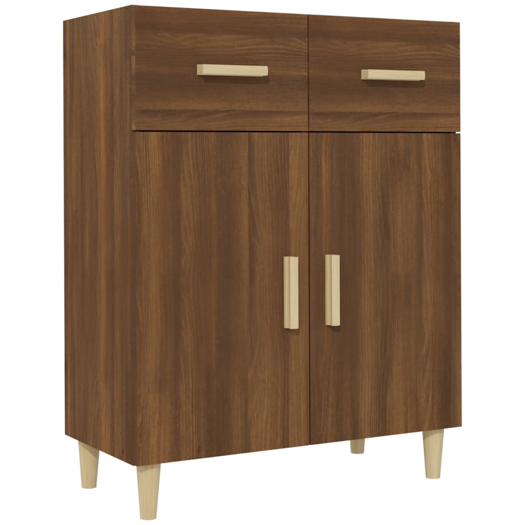 Credenza Rovere Marrone 69,5x34x89 cm in Legno Multistrato 817359