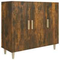 Credenza Rovere Fumo 90x34x80 cm in Legno Multistrato 817459