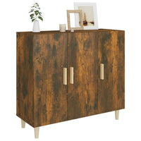 Credenza Rovere Fumo 90x34x80 cm in Legno Multistrato 817459