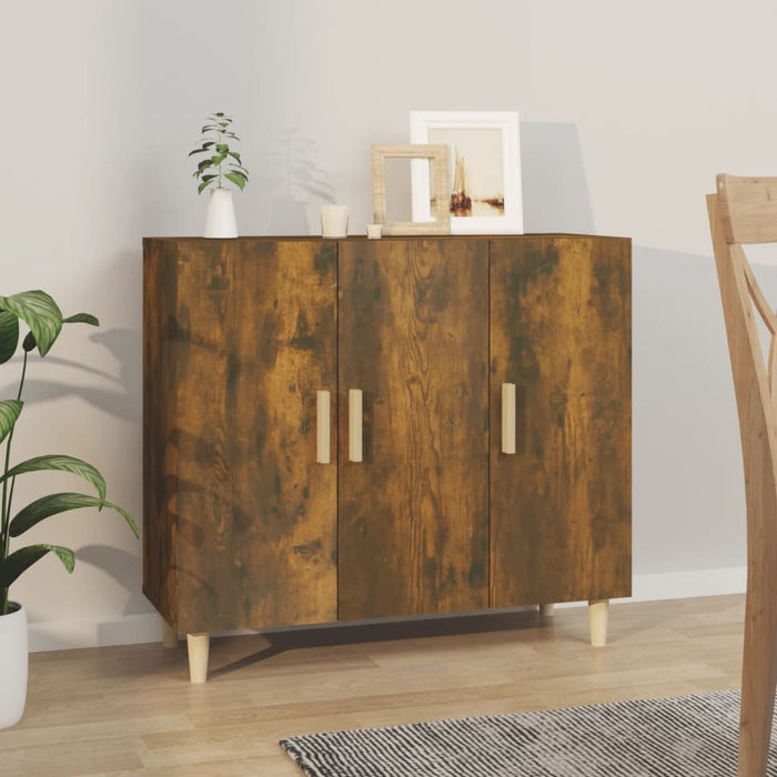 Credenza-Buffet-Armadio da cucina Rovere Fumo 90x34x80 cm in Legno Multistrato 711869