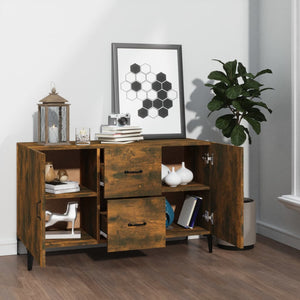 Credenza Rovere Fumo 100x36x60 cm in Legno Multistrato 817468