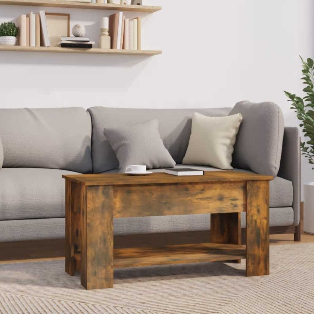 Tavolino da Salotto Rovere Fumo 101x49x52 cm Legno Multistrato cod mxl 18362