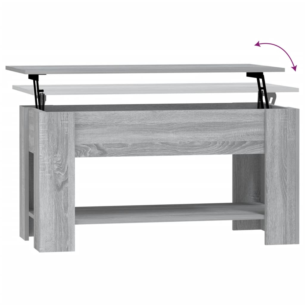Tavolino da Salotto Grigio Sonoma 101x49x52cm Legno Multistrato 819273