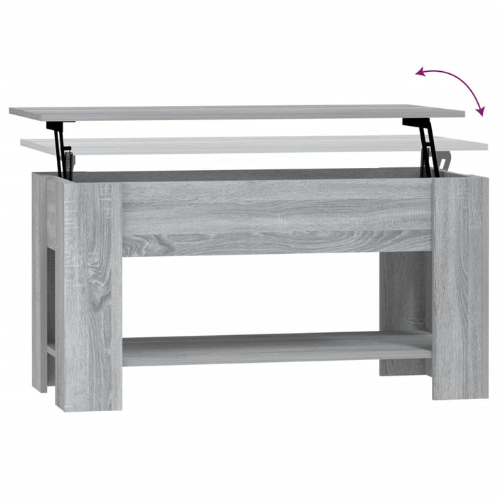 Tavolino da Salotto Grigio Sonoma 101x49x52cm Legno Multistrato 819273