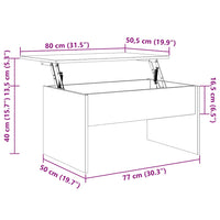 Tavolino Rovere Marrone 80x50,5x41,5 cm in Legno Multistrato cod mxl 48159