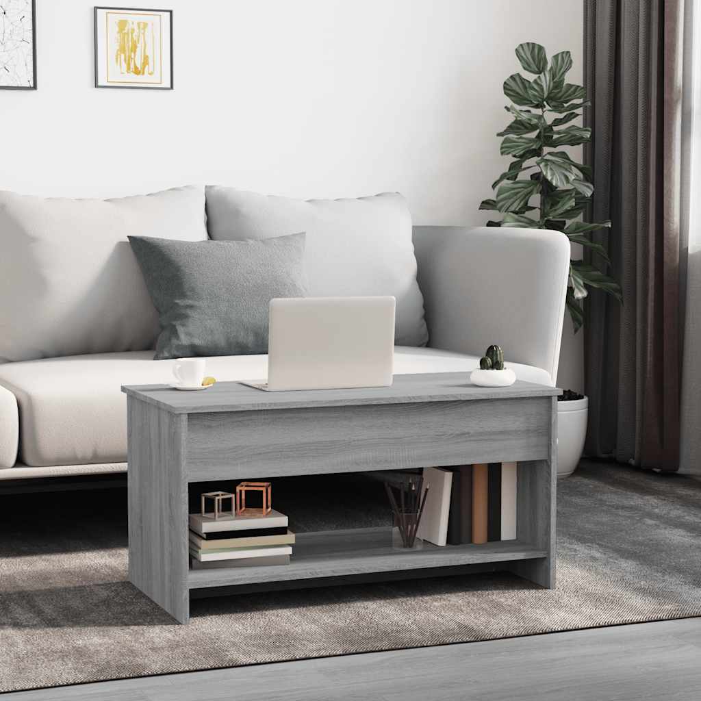 Tavolino Salotto-Tavolino da soggiorno-Tavolo Grigio Sonoma 102x50x52,5 cm Legno Multistrato