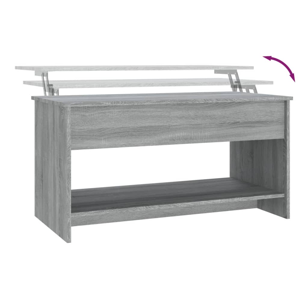Tavolino Salotto Grigio Sonoma 102x50x52,5 cm Legno Multistrato 819291