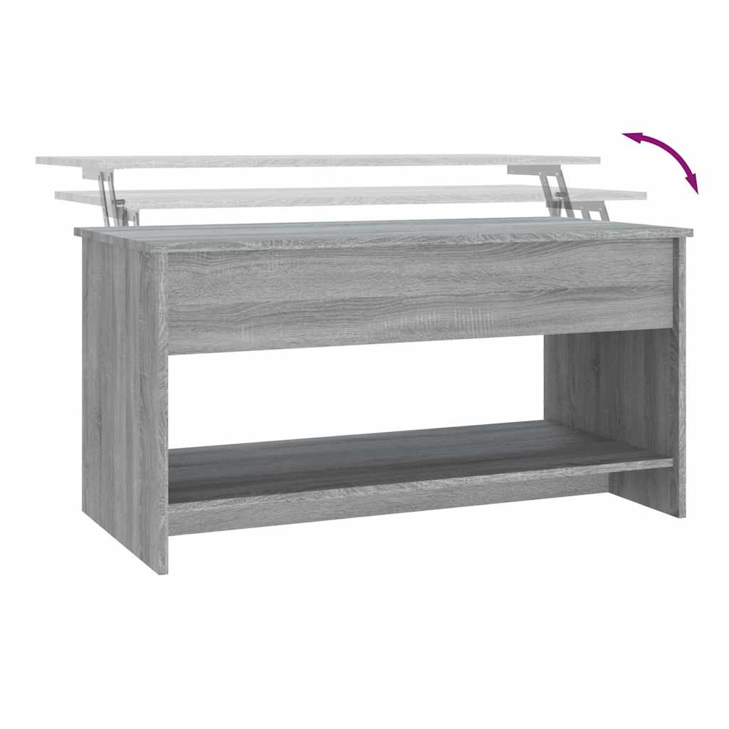 Tavolino Salotto-Tavolino da soggiorno-Tavolo Grigio Sonoma 102x50x52,5 cm Legno Multistrato