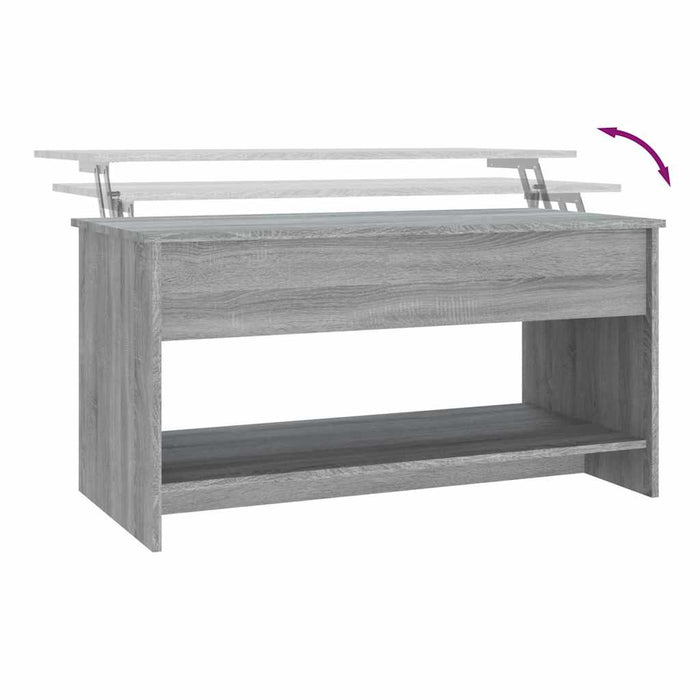 Tavolino Salotto-Tavolino da soggiorno-Tavolo Grigio Sonoma 102x50x52,5 cm Legno Multistrato
