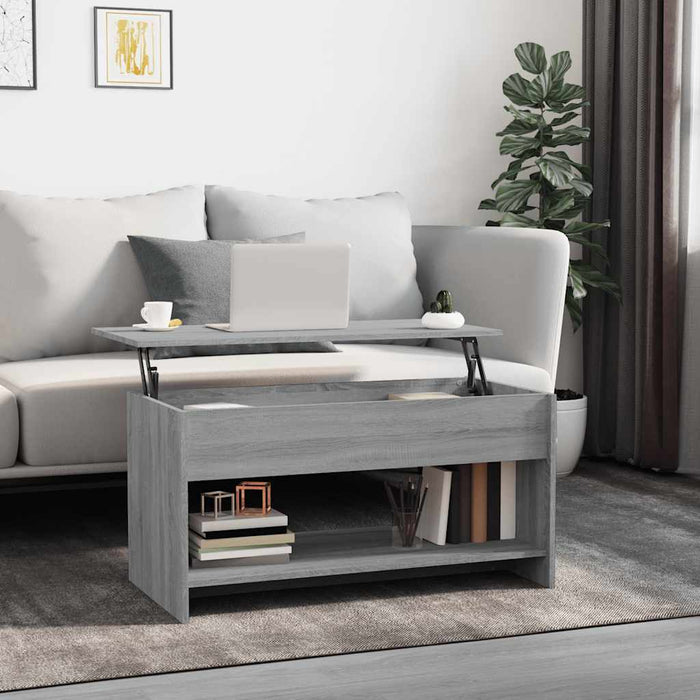 Tavolino Salotto-Tavolino da soggiorno-Tavolo Grigio Sonoma 102x50x52,5 cm Legno Multistrato