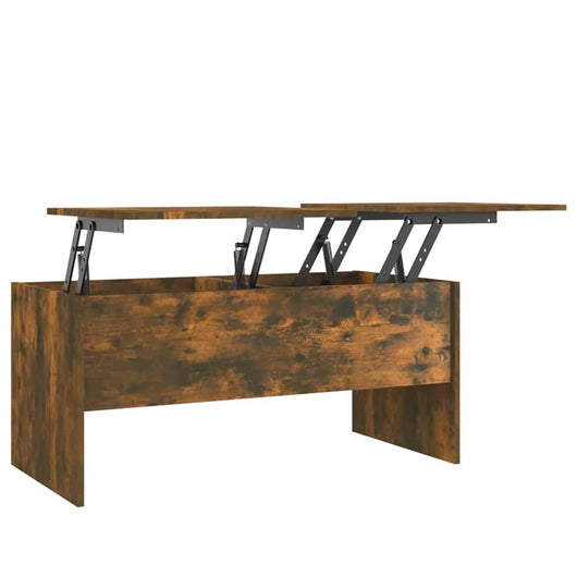 Tavolino Salotto-Tavolino da soggiorno-Tavolo Rovere Fumo 102x50,5x46,5 cm Legno Multistrato