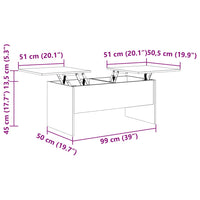 Tavolino Grigio Sonoma 102x50,5x46,5 cm in Legno Multistrato cod mxl 7710
