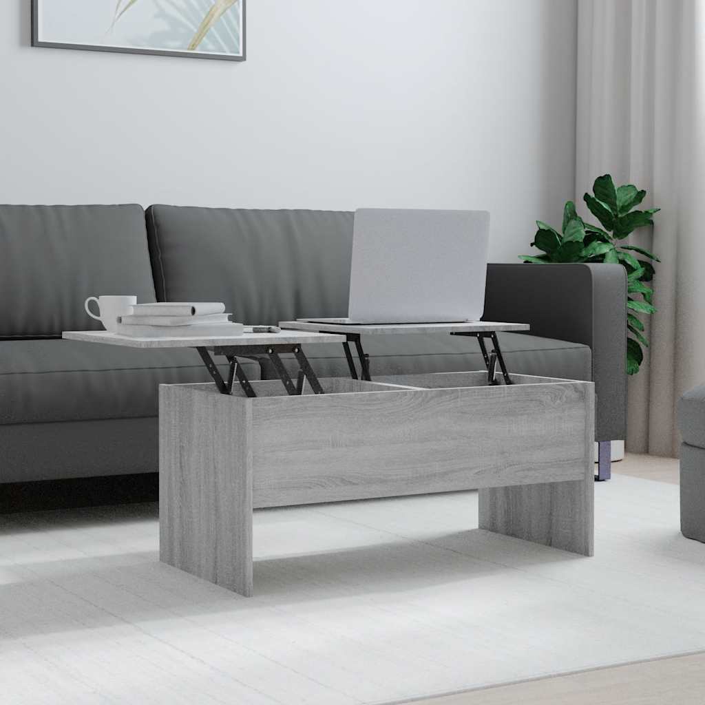 Tavolino Grigio Sonoma 102x50,5x46,5 cm in Legno Multistrato 819300