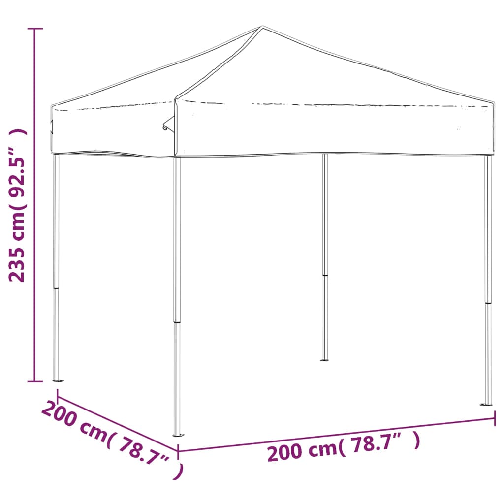 Tenda per Feste Pieghevole Blu 2x2 m