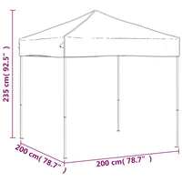Tenda per Feste Pieghevole Antracite 2x2 m 93495