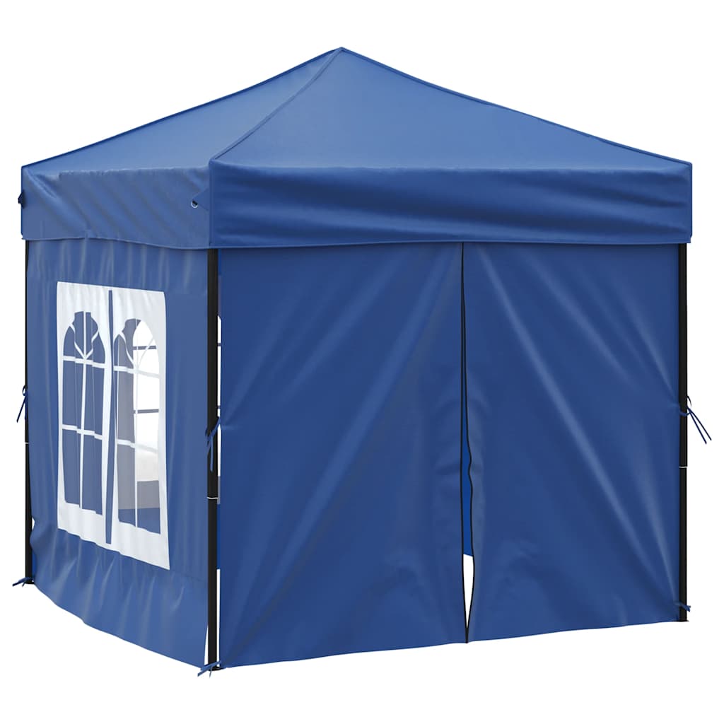 Tenda per Feste Pieghevole con Pareti Laterali Blu 2x2 m