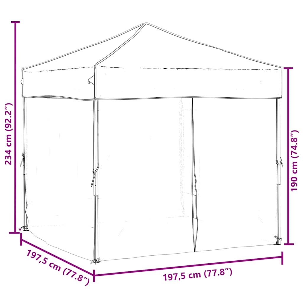 Tenda per Feste Pieghevole con Pareti Laterali Blu 2x2 m
