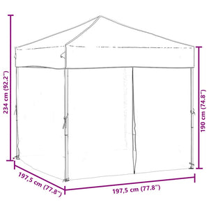 Tenda per Feste Pieghevole con Pareti Laterali Blu 2x2 m