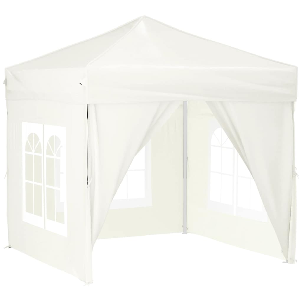 Tenda per Feste Pieghevole con Pareti Laterali Crema 2x2 m