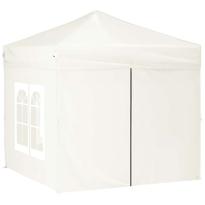 Tenda per Feste Pieghevole con Pareti Laterali Crema 2x2 m