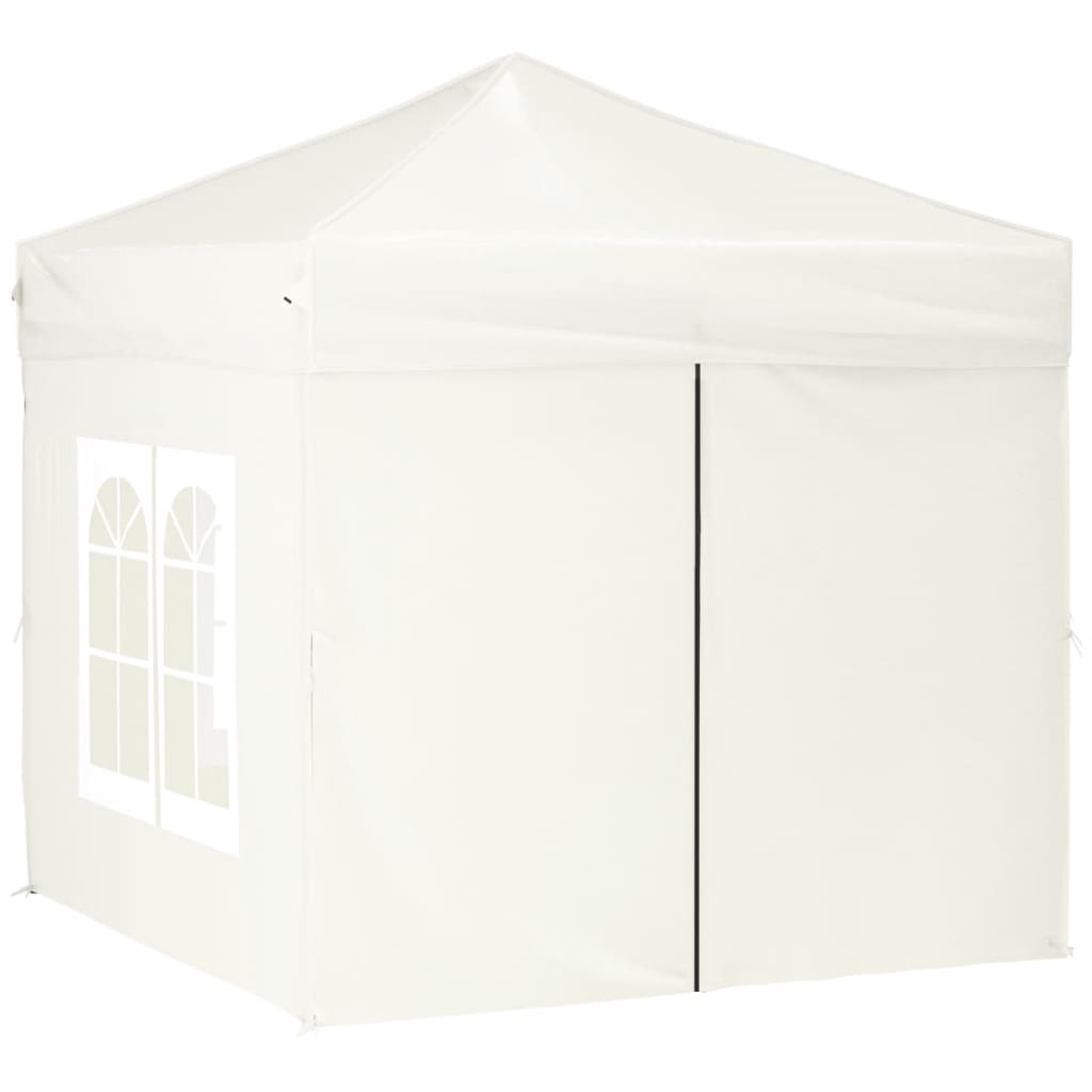 Tenda per Feste Pieghevole con Pareti Laterali Crema 2x2 m 93501