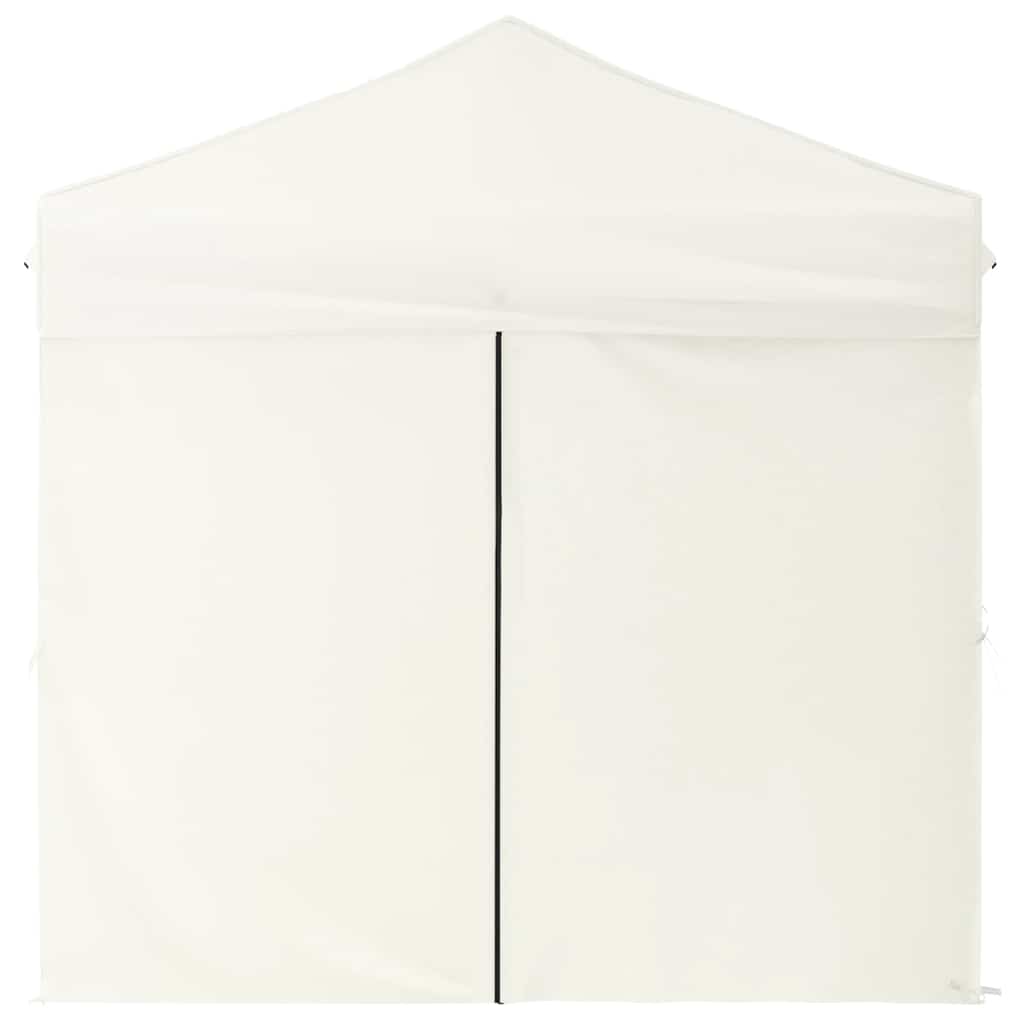 Tenda per Feste Pieghevole con Pareti Laterali Crema 2x2 m