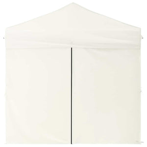 Tenda per Feste Pieghevole con Pareti Laterali Crema 2x2 m