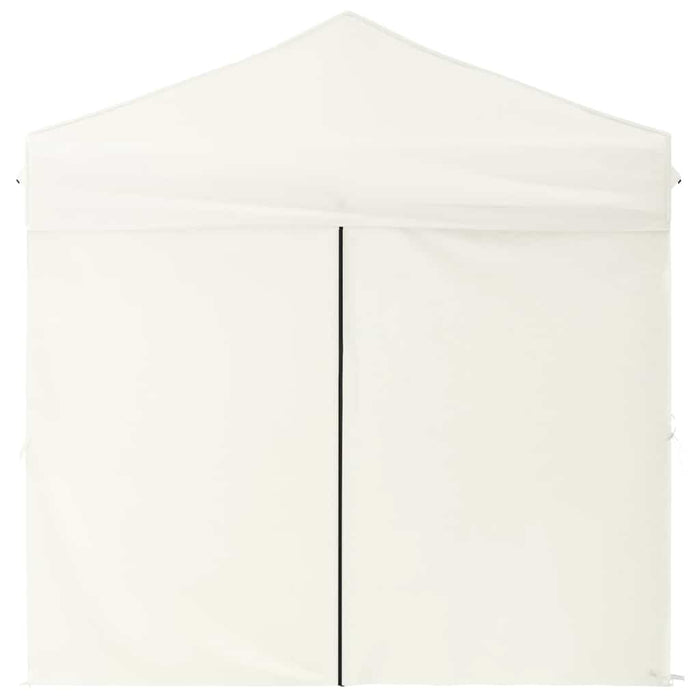 Tenda per Feste Pieghevole con Pareti Laterali Crema 2x2 m
