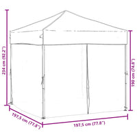 Tenda per Feste Pieghevole con Pareti Laterali Crema 2x2 m