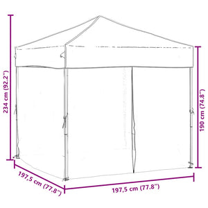 Tenda per Feste Pieghevole con Pareti Laterali Crema 2x2 m