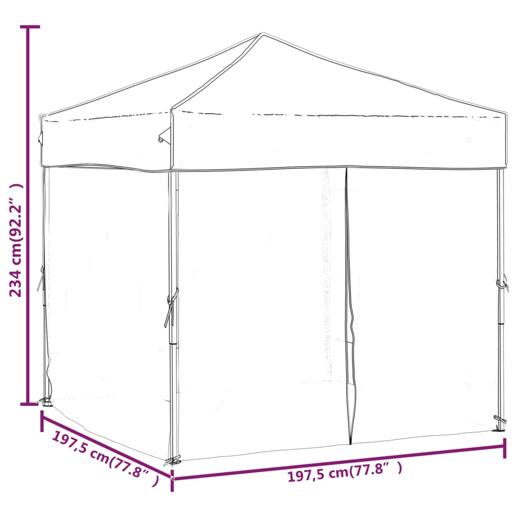 Tenda per Feste Pieghevole con Pareti Laterali Crema 2x2 m 93501