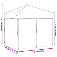 Tenda per Feste Pieghevole con Pareti Laterali Antracite 2x2 m cod mxl 49198