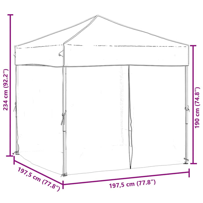 Tenda per Feste Pieghevole con Pareti Laterali Antracite 2x2 m cod mxl 49198