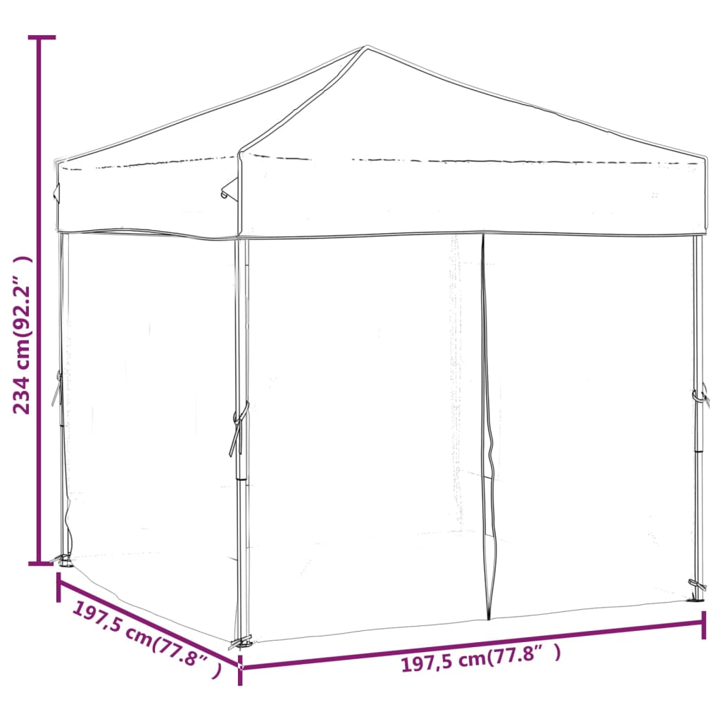 Tenda per Feste Pieghevole con Pareti Laterali Antracite 2x2 m 93502