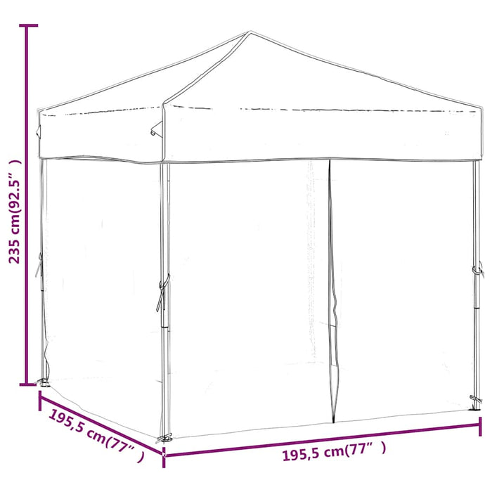 Tenda per Feste Pieghevole con Pareti Laterali Bianco 2x2 m cod mxl 38336