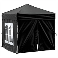 Tenda per Feste Pieghevole con Pareti Laterali Nero 2x2 m 93504