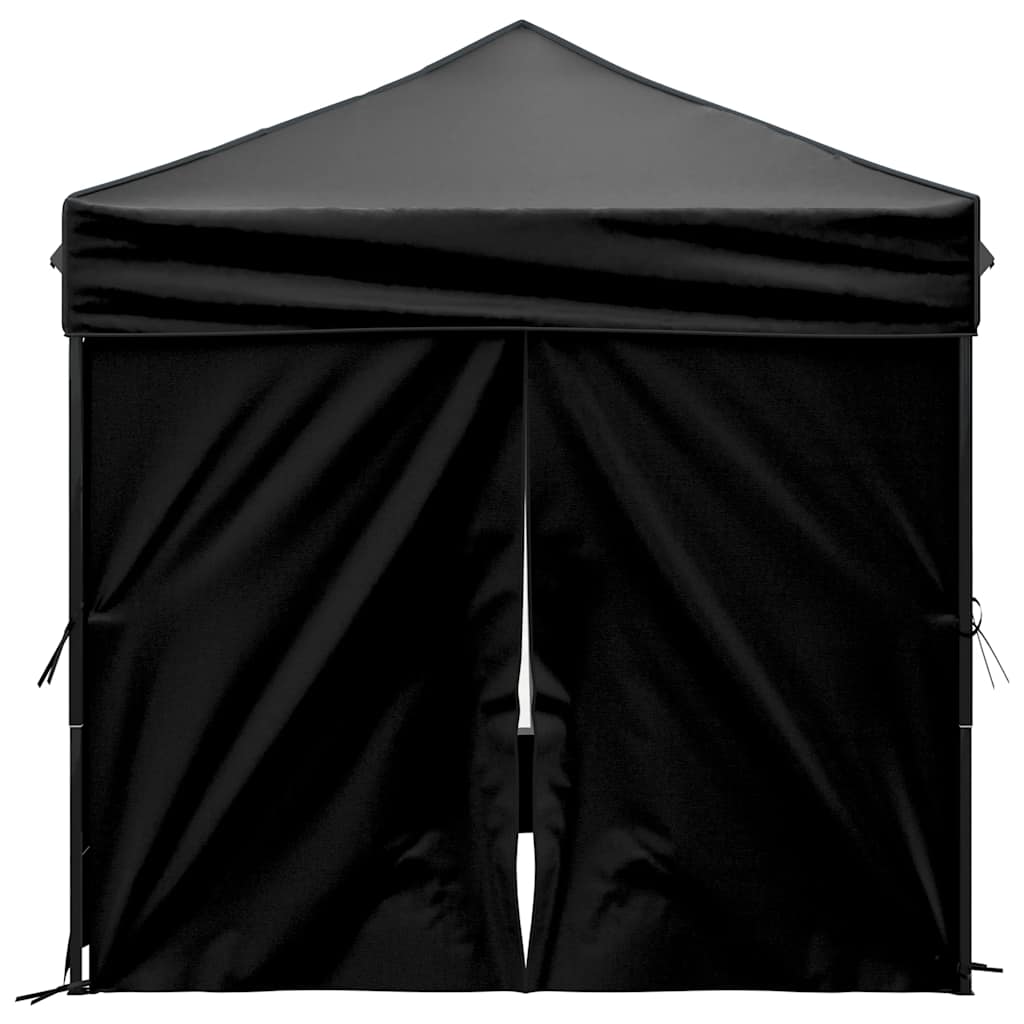 Tenda per Feste Pieghevole con Pareti Laterali Nero 2x2 m 93504