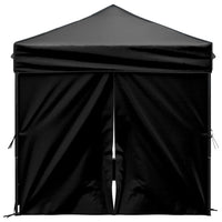 Tenda per Feste Pieghevole con Pareti Laterali Nero 2x2 m 93504