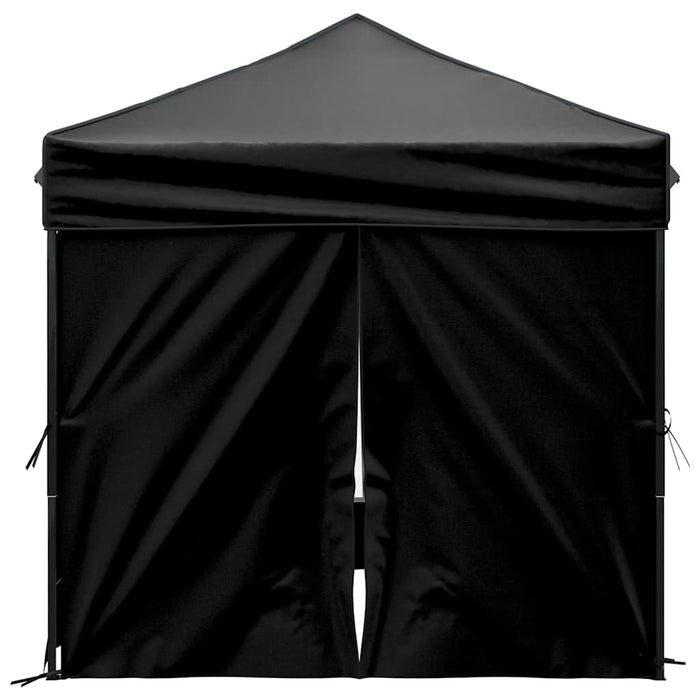 Tenda per Feste Pieghevole con Pareti Laterali Nero 2x2 m 93504