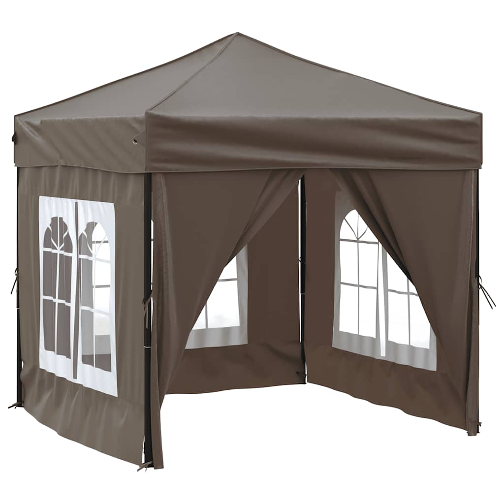 Tenda per Feste Pieghevole con Pareti Laterali Tortora 2x2 m 93505
