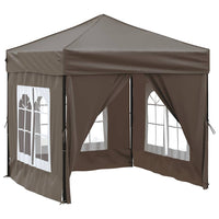 Tenda per Feste Pieghevole con Pareti Laterali Tortora 2x2 m 93505