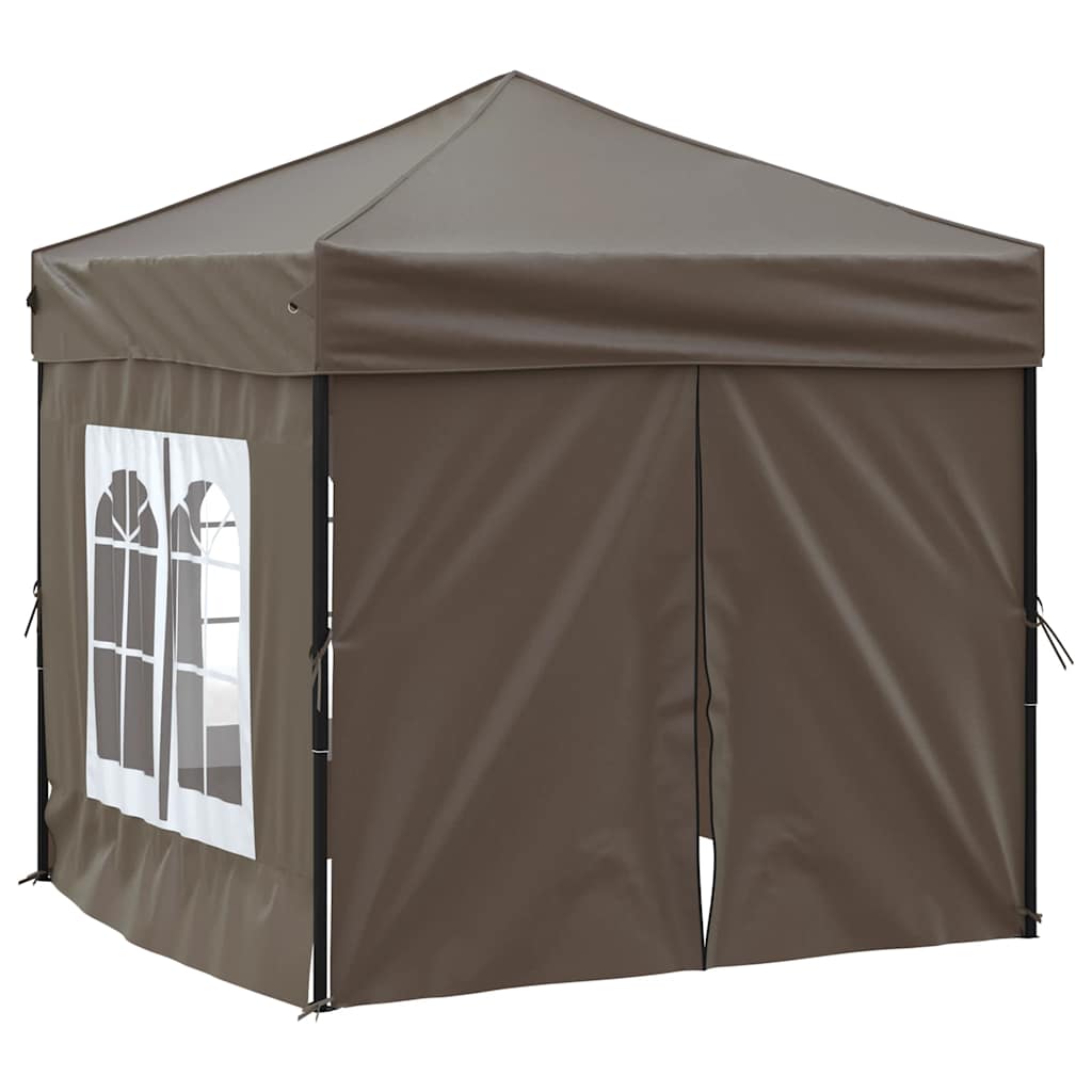 Tenda per Feste Pieghevole con Pareti Laterali Tortora 2x2 m 93505