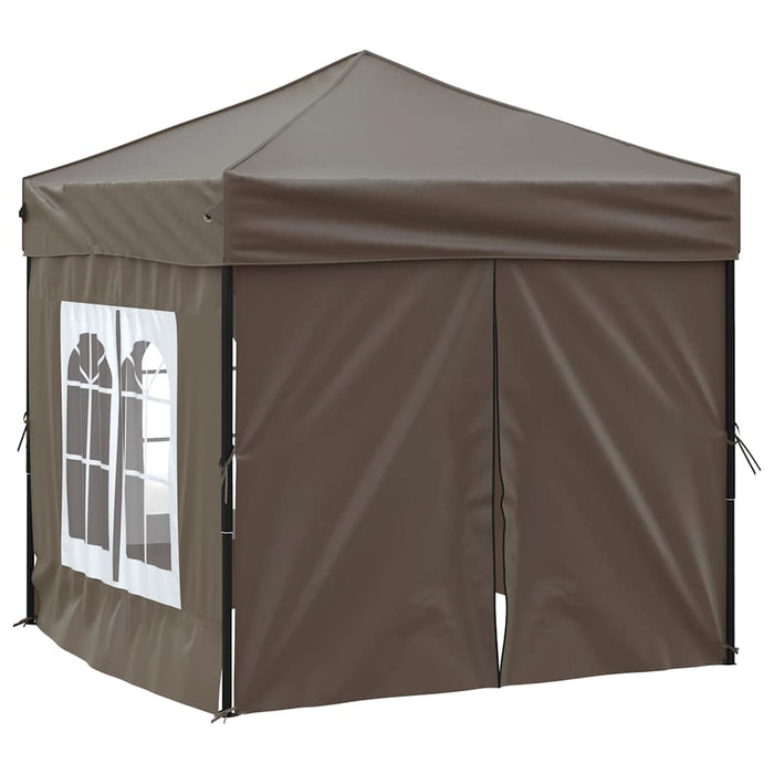 Tenda per Feste Pieghevole con Pareti Laterali Tortora 2x2 m 93505