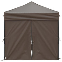 Tenda per Feste Pieghevole con Pareti Laterali Tortora 2x2 m 93505