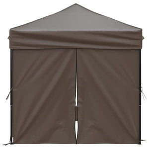 Tenda per Feste Pieghevole con Pareti Laterali Tortora 2x2 m 93505