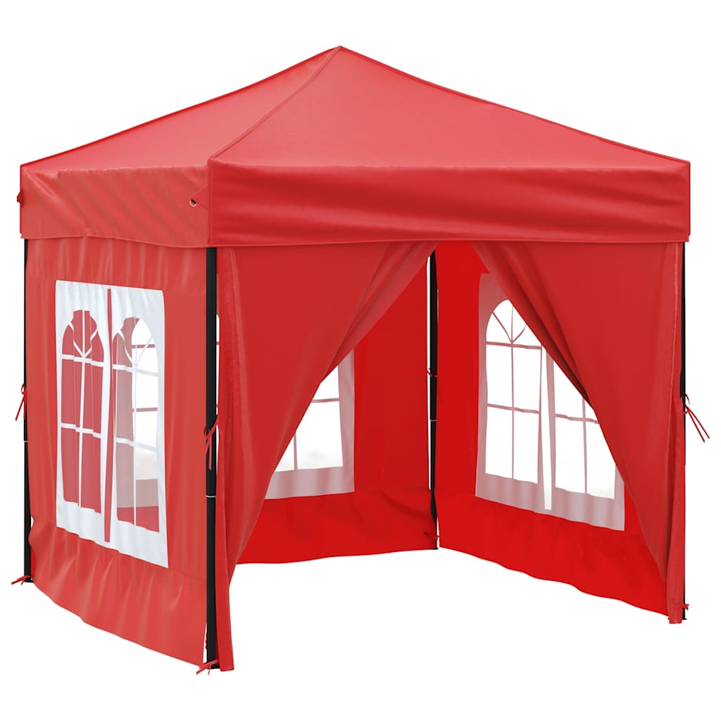 Tenda per Feste Pieghevole con Pareti Laterali Rosso 2x2 m 93506