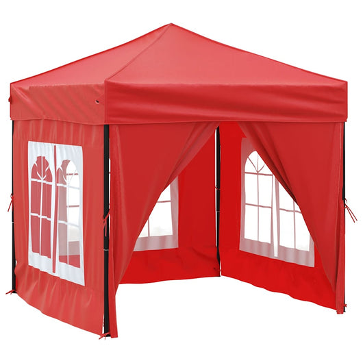 Tenda per Feste Pieghevole con Pareti Laterali Rosso 2x2 m 93506